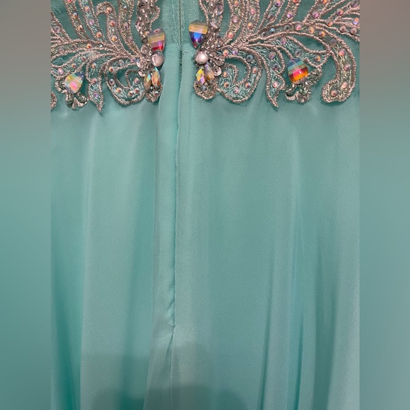 Tiffany Design Turquoise Prom Dress- Beautiful Details - Picture 7 of 9